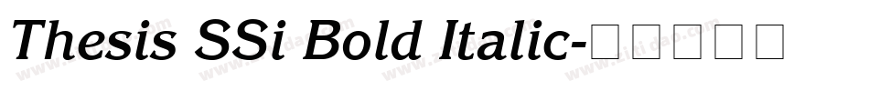 Thesis SSi Bold Italic字体转换